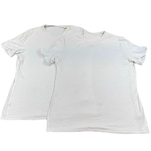 Icebreaker Merino Wool Tech Lite T-Shirts Mens XL Off White Lot of 2 Undershirts - Picture 1 of 6